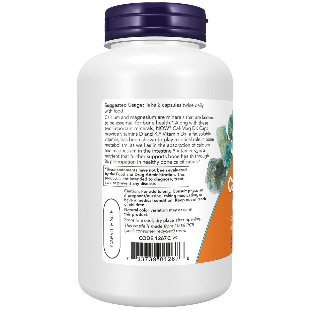 Now Foods Cal-Mag DK valeurs nutritionnelles pour 2 capsules