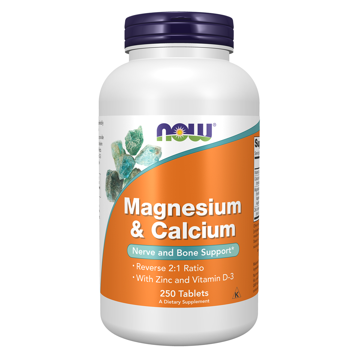 Now Foods Magnésium & Calcium avec Zinc et Vitamine D3 250 comprimés