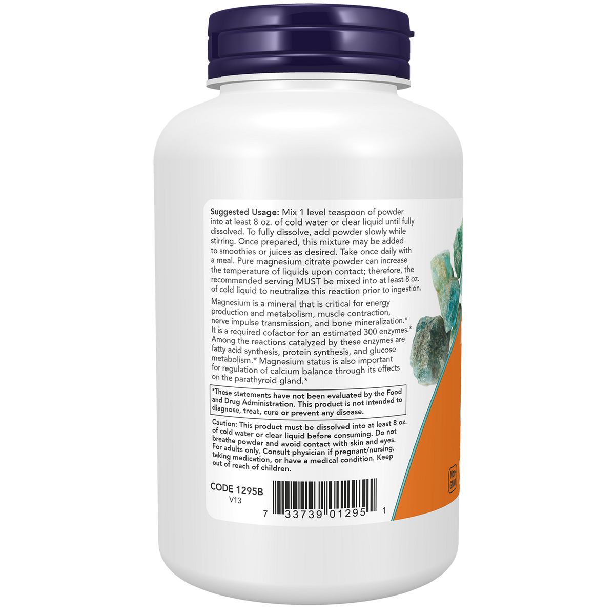 Now Foods Citrate de Magnésium poudre valeurs nutritionnelles
