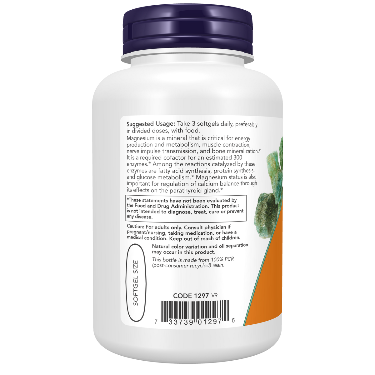 Now Foods Citrate de Magnésium softgels valeurs nutritionnelles
