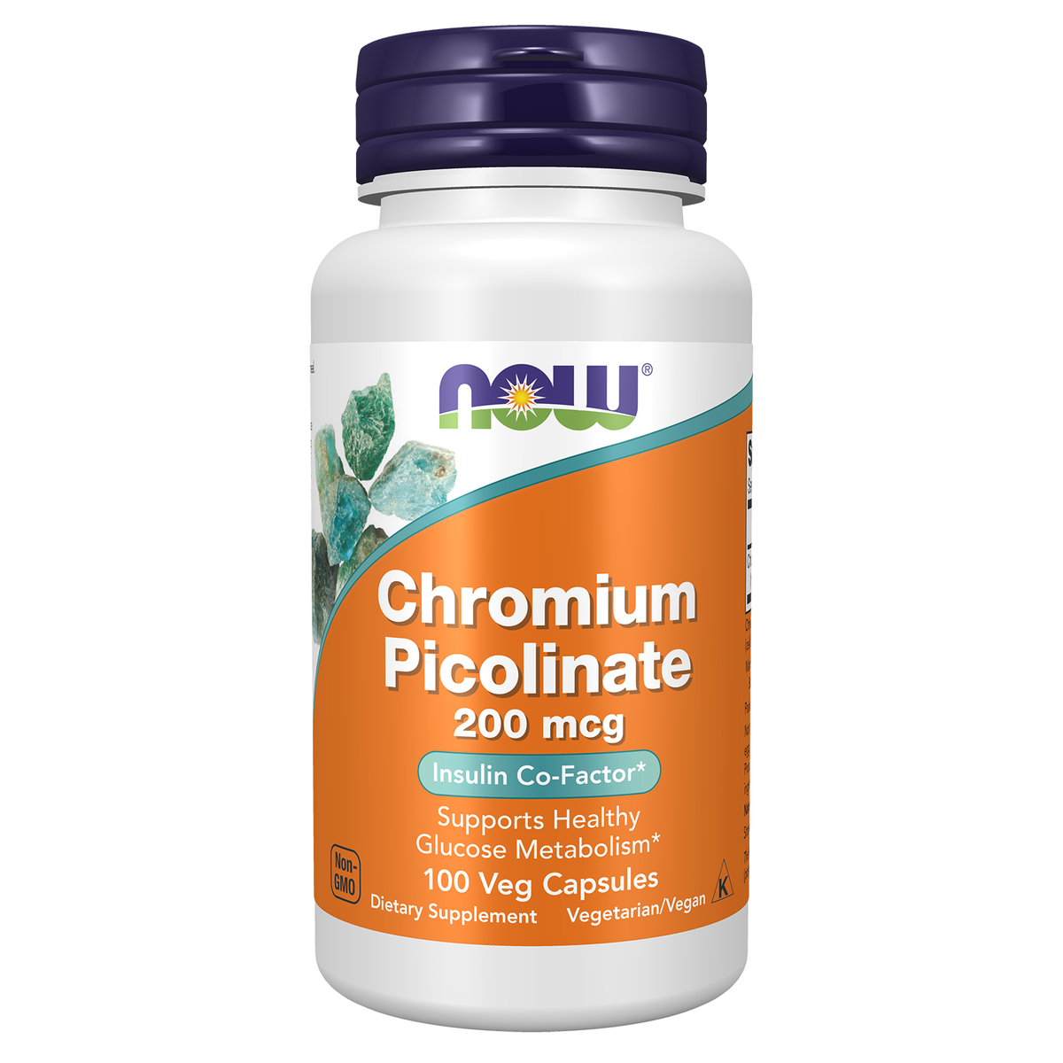 Now Foods Picolinate de Chrome 200 µg, flacon de 100 gélules végétales