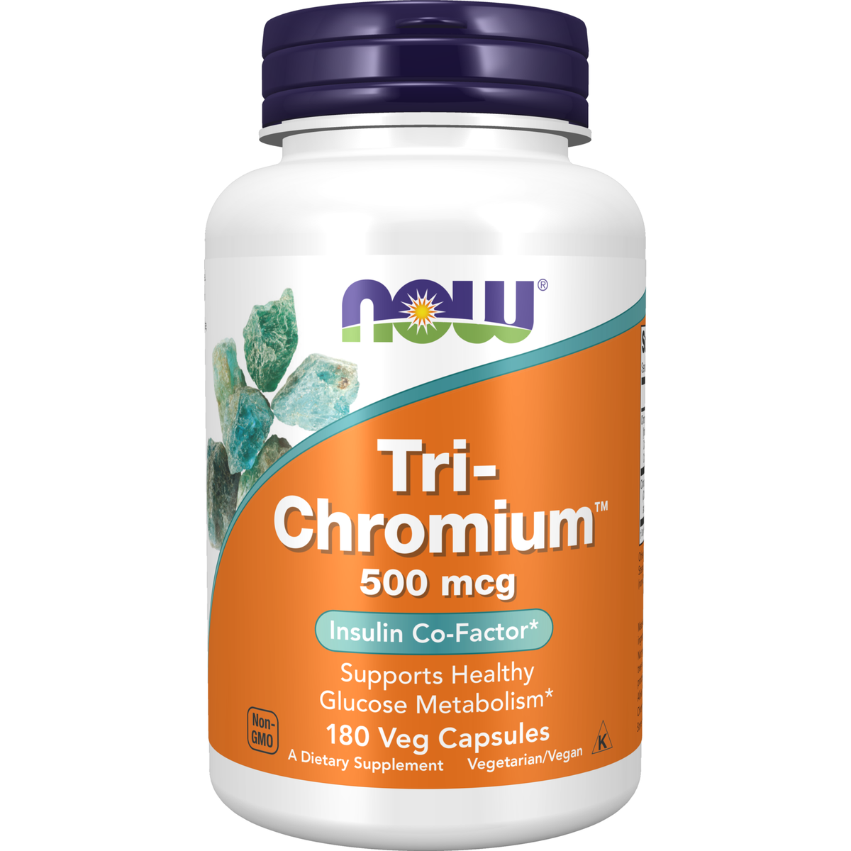 Now Foods Tri-Chromium 500 µg à la cannelle, flacon de 180 gélules végétales