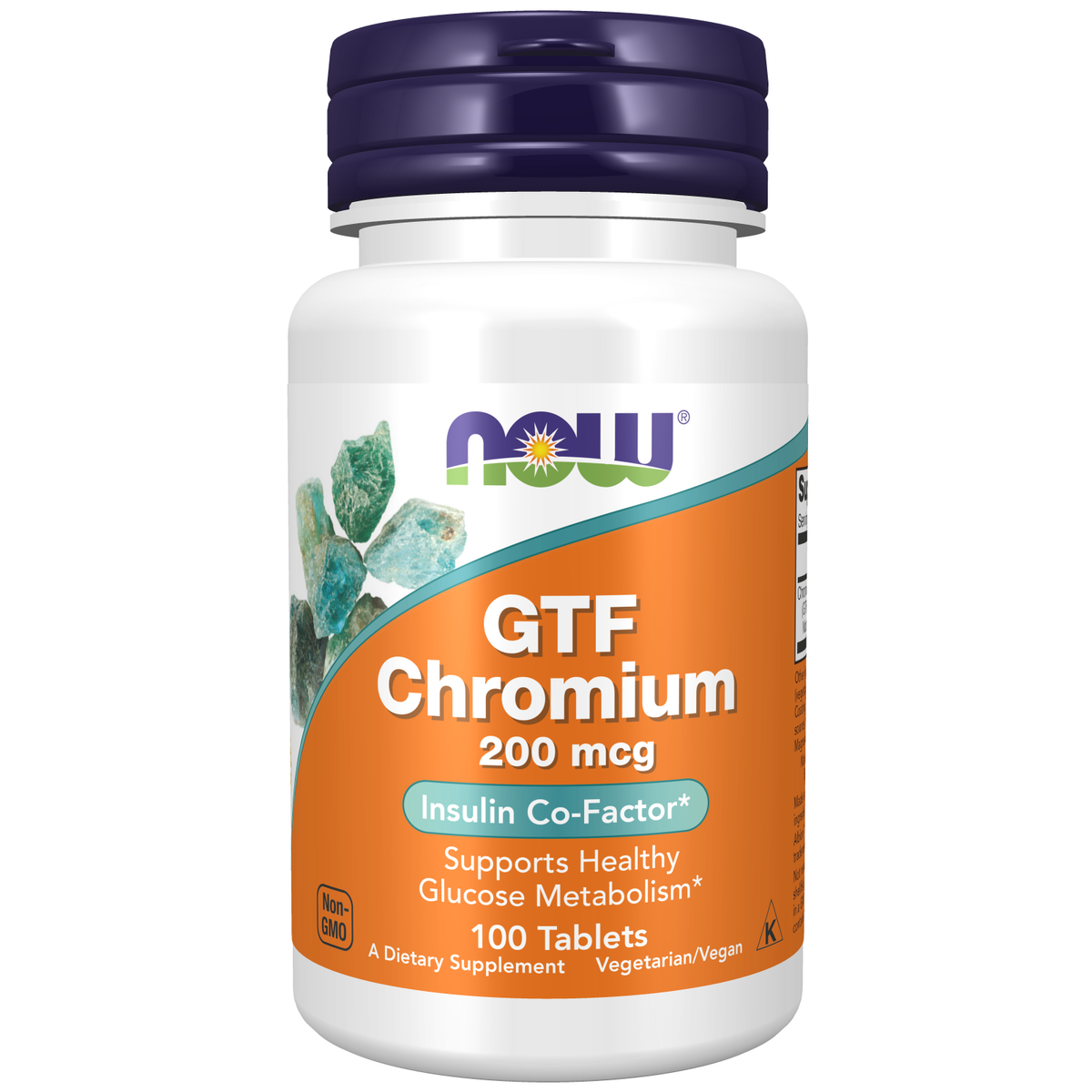 Now Foods GTF Chromium 200 µg, flacon de 100 comprimés