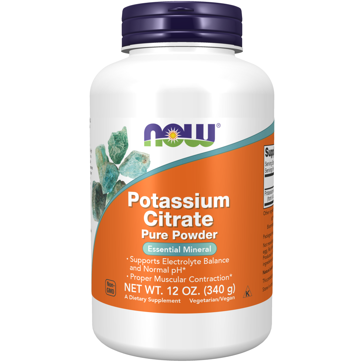 Now Foods Citrate de Potassium en poudre, pot de 340 g