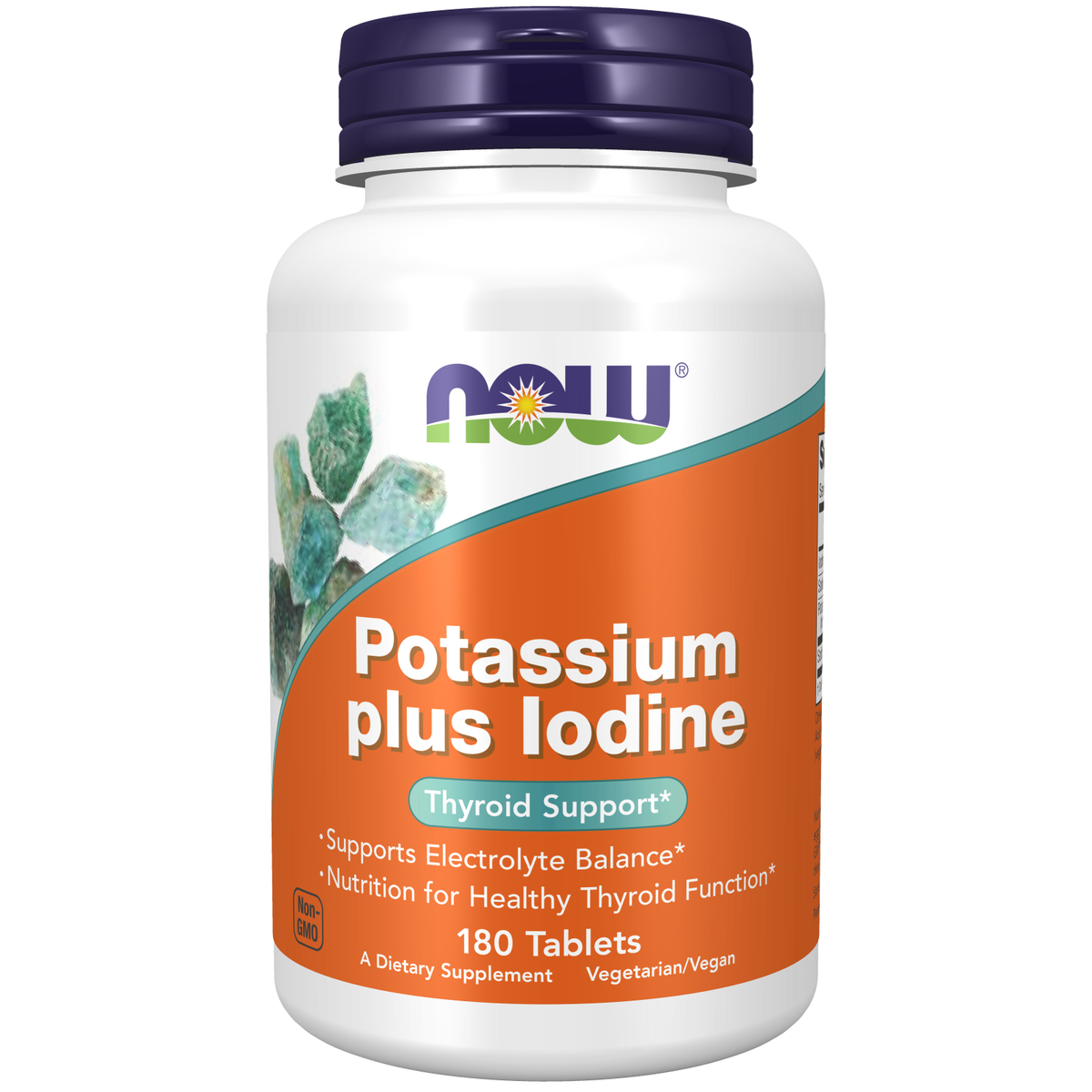 Now Foods Potassium et Iode 225 µg, flacon de 180 comprimés