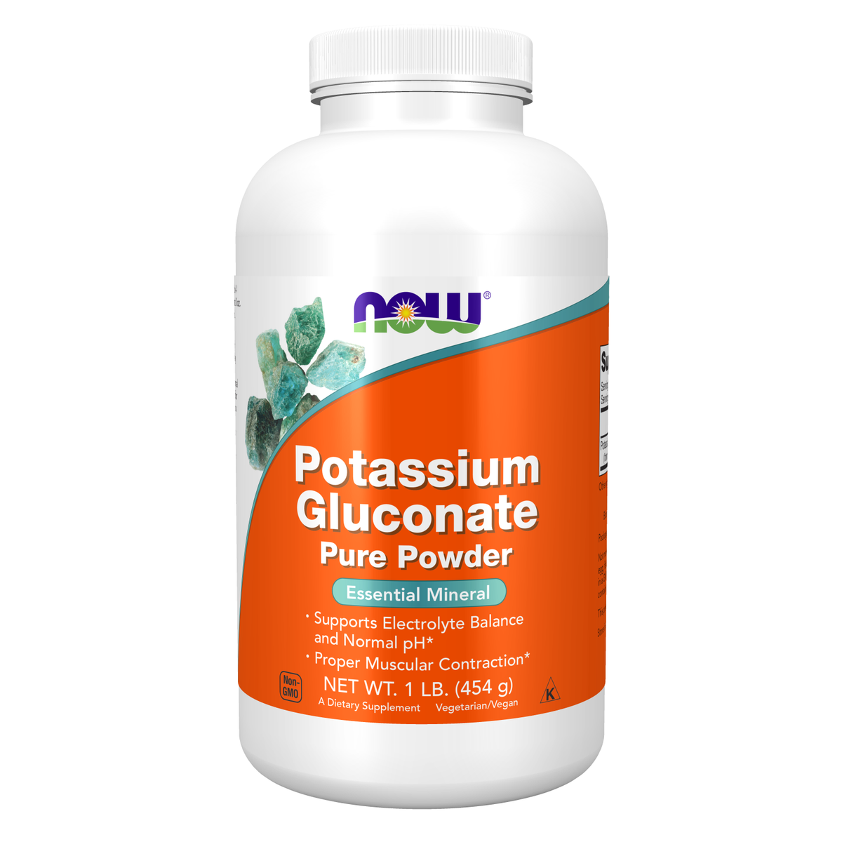 NOW Foods Gluconate de potassium en poudre, pot de 454 g