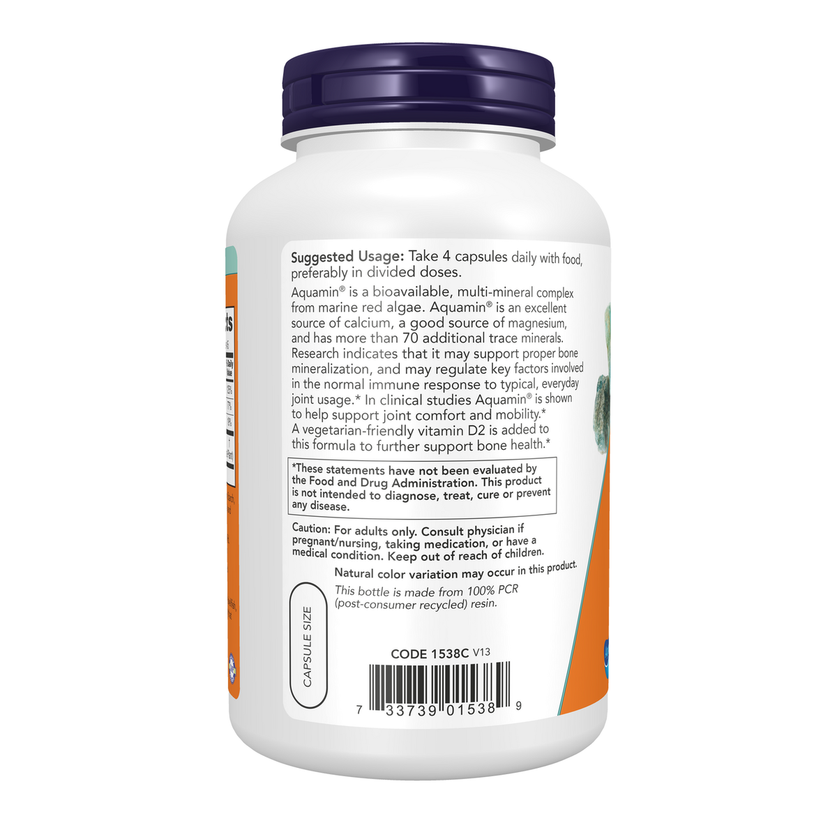 Now Foods Red Mineral Algae Aquamin - vue de gauche