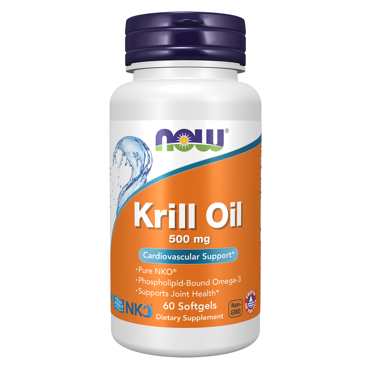 Now Foods Huile de krill NKO 500 mg, flacon de 60 capsules
