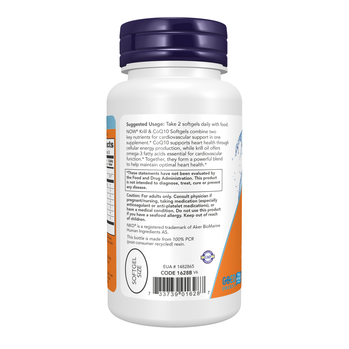 Now Foods Krill CoQ10 - vue de gauche