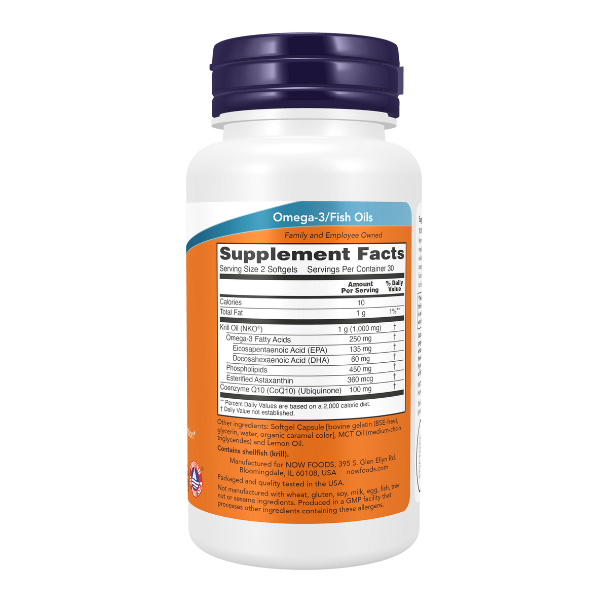 Now Foods Krill CoQ10 - vue de droite