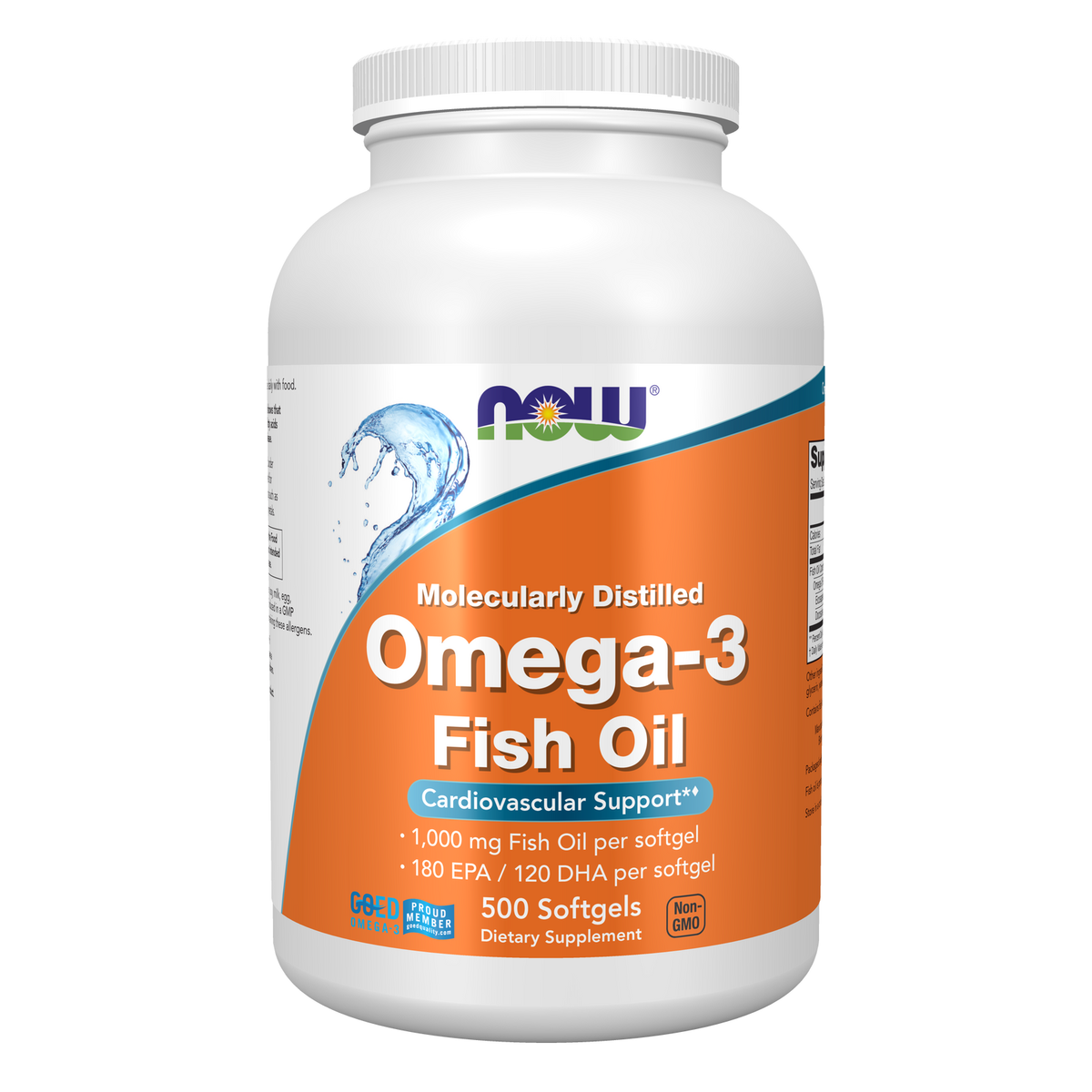 Now Foods Oméga 3 huile de poisson 1000 mg, flacon de 500 capsules