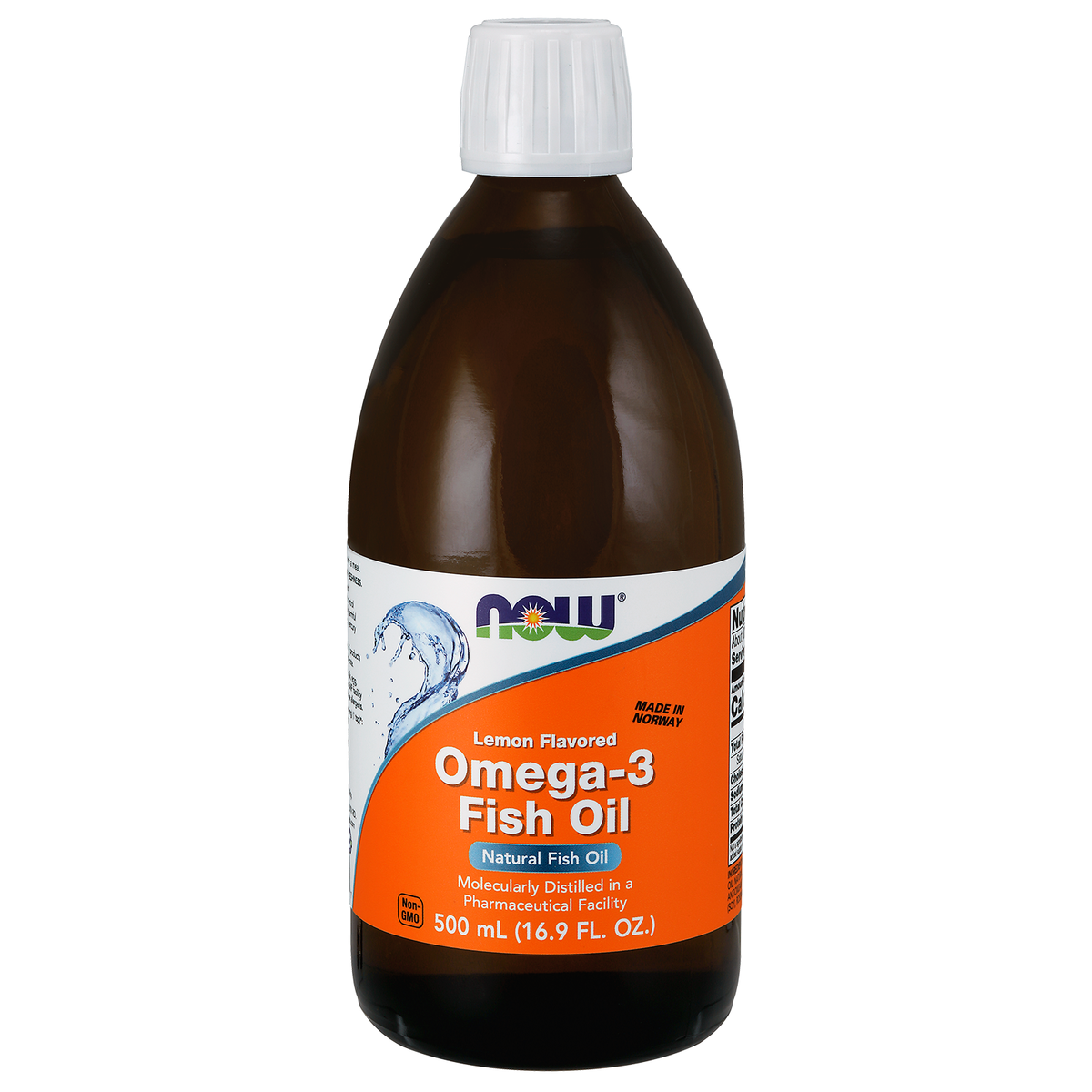 Now Foods Oméga 3 liquide citron, flacon de 500 ml