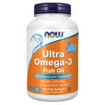 Now Foods Ultra Omega-3 en gélatine de poisson, flacon de 180 capsules