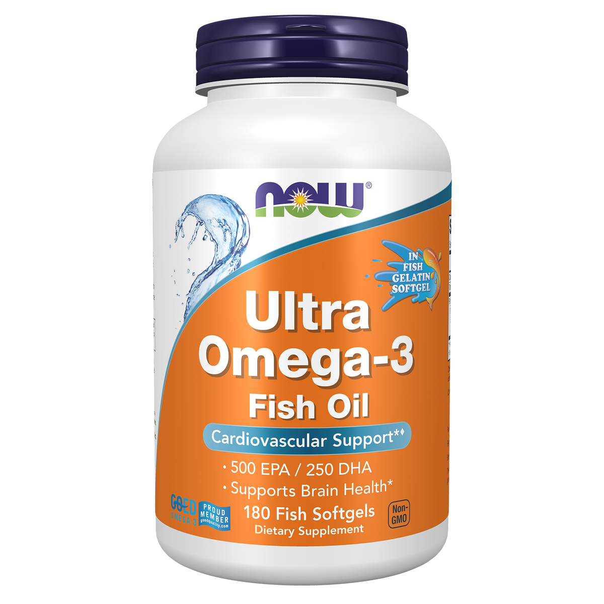 Now Foods Ultra Omega-3 en gélatine de poisson, flacon de 180 capsules