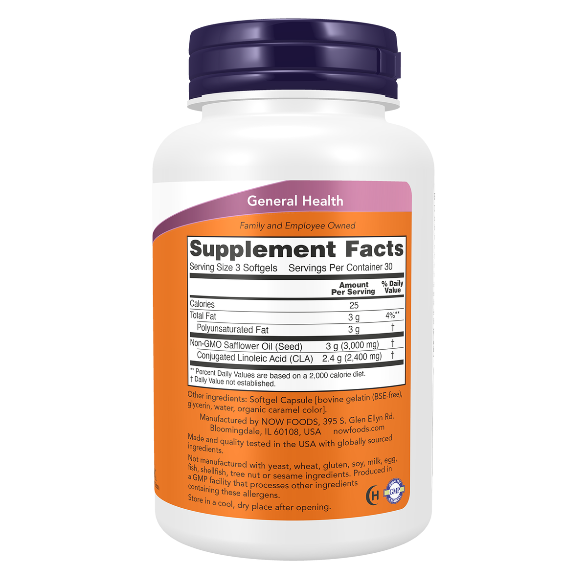 Now Foods CLA 800 mg - vue de droite