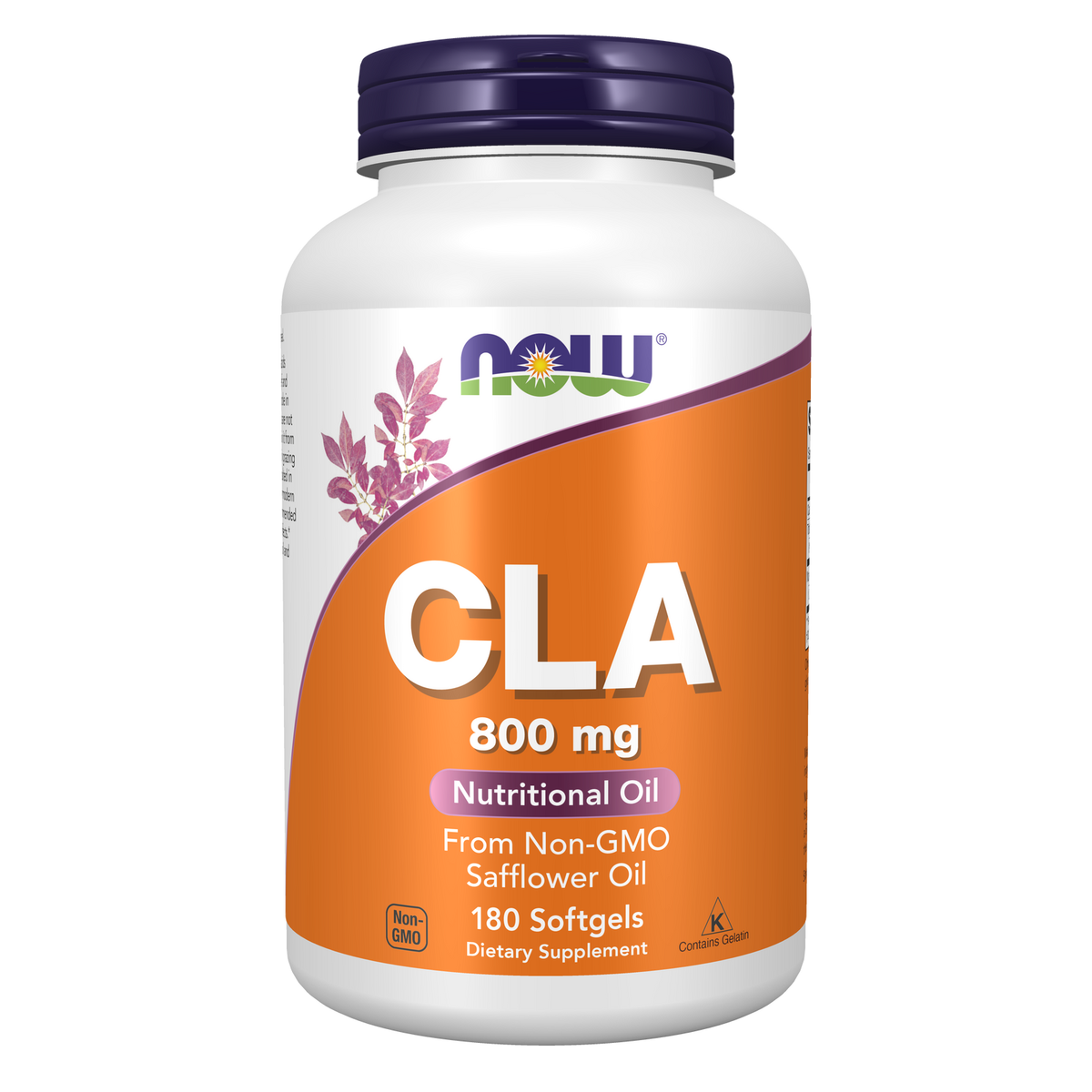 NOW Foods CLA 800 mg — Acide Linoléique Conjugué, Carthame — 180 capsules