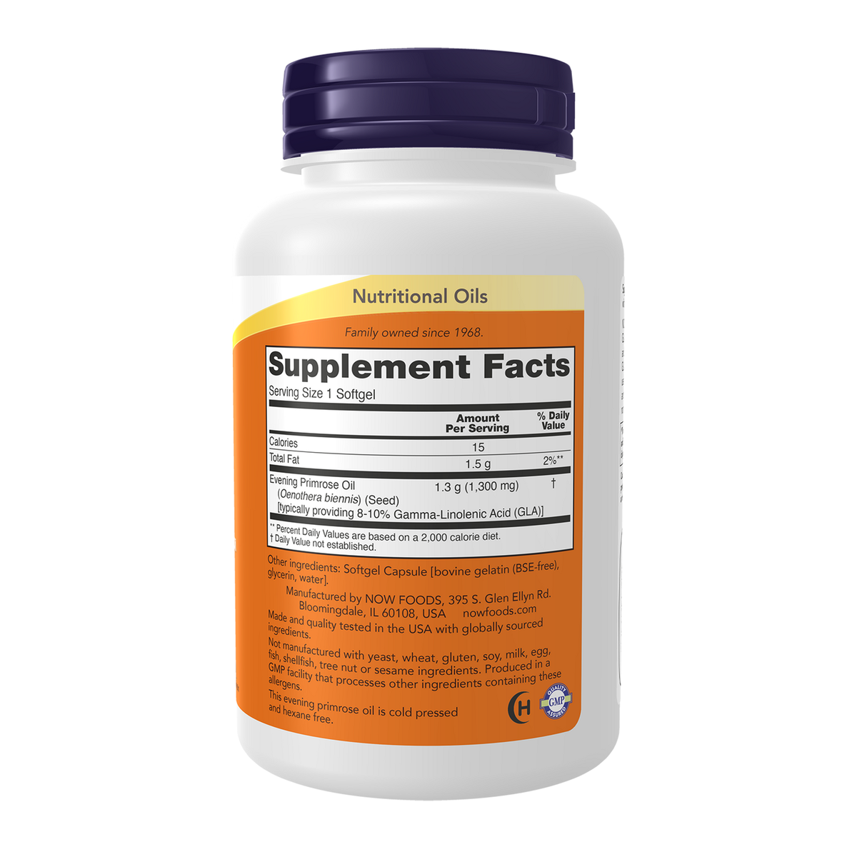Now Foods Super Primrose 1300 mg - vue de droite