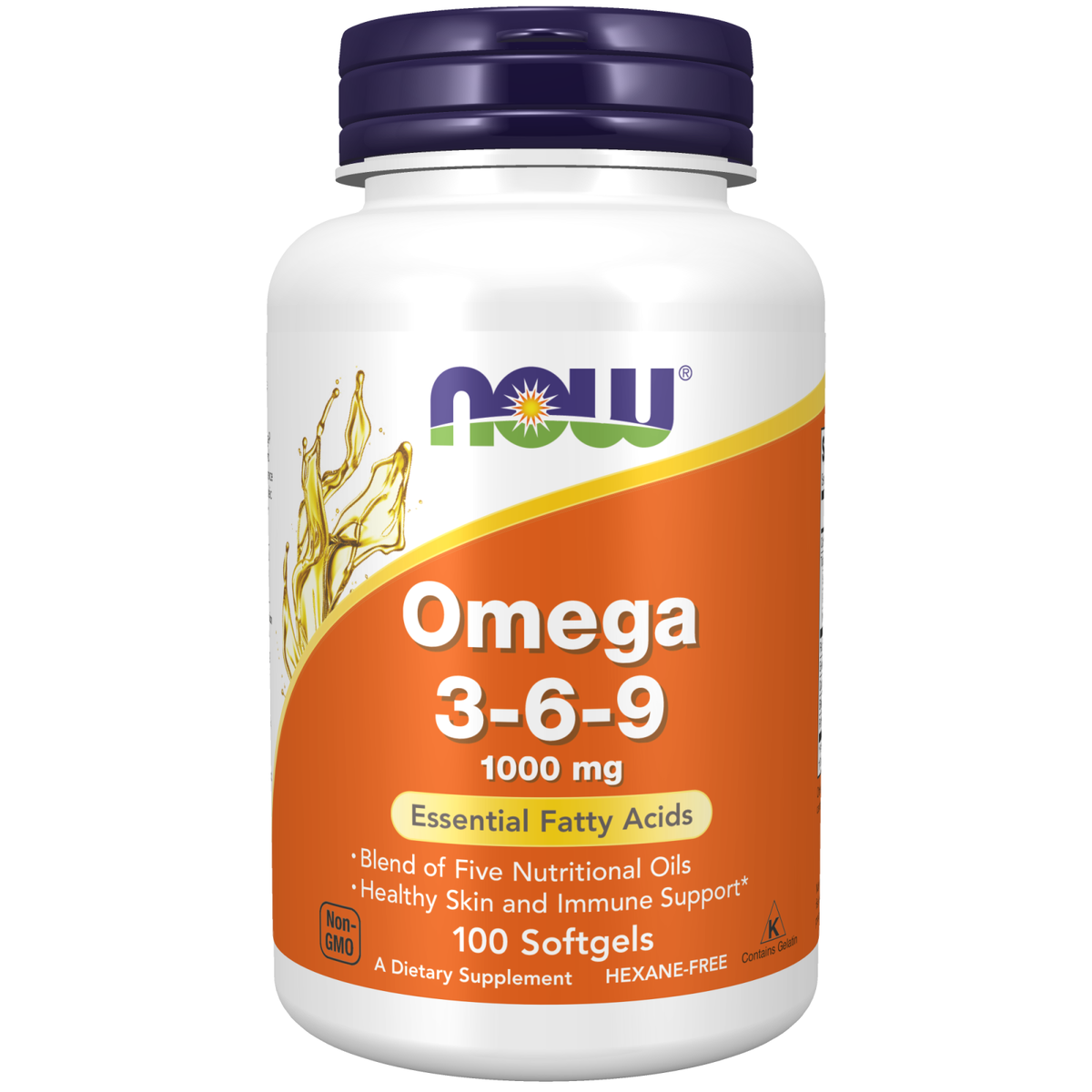 Now Foods Oméga 3-6-9 1000 mg, flacon de 100 capsules