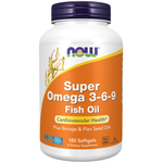 Now Foods Super Oméga 3-6-9 1200 mg, flacon de 180 capsules