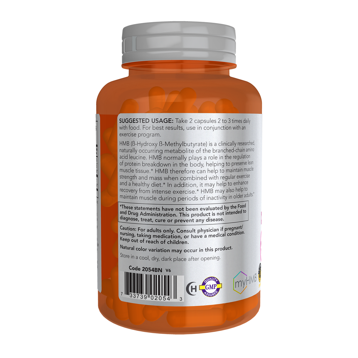 Now Foods HMB 500 mg gélules - vue de gauche