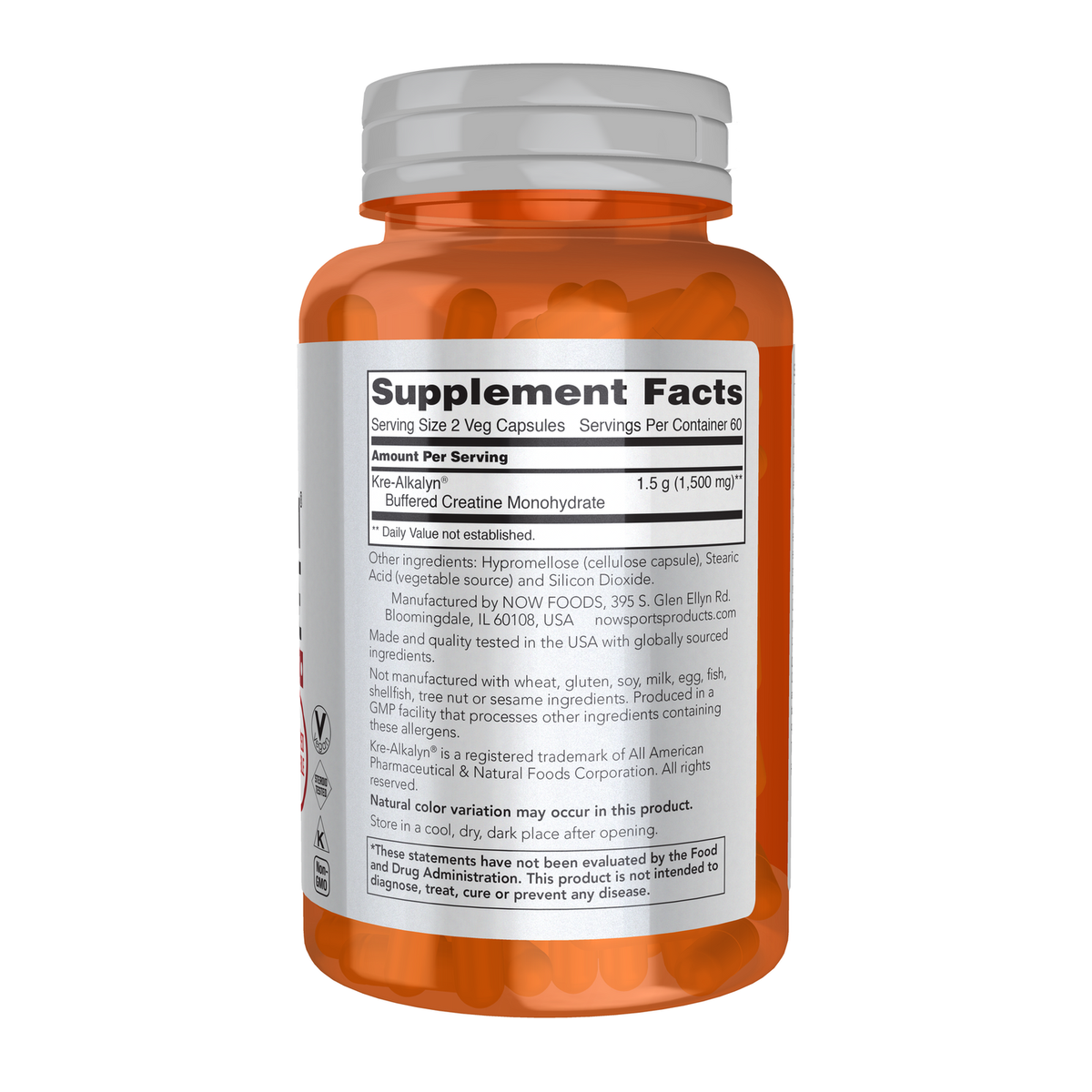 Now Foods Kre-Alkalyn Créatine - vue de droite