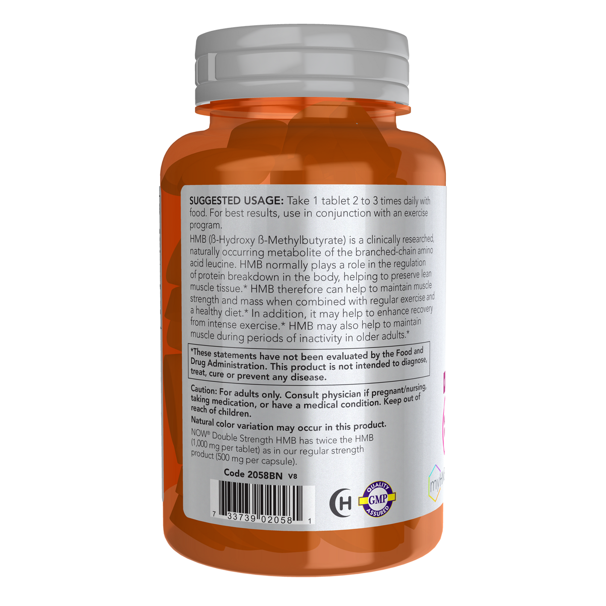 Now Foods HMB 1000 mg comprimés - vue de gauche