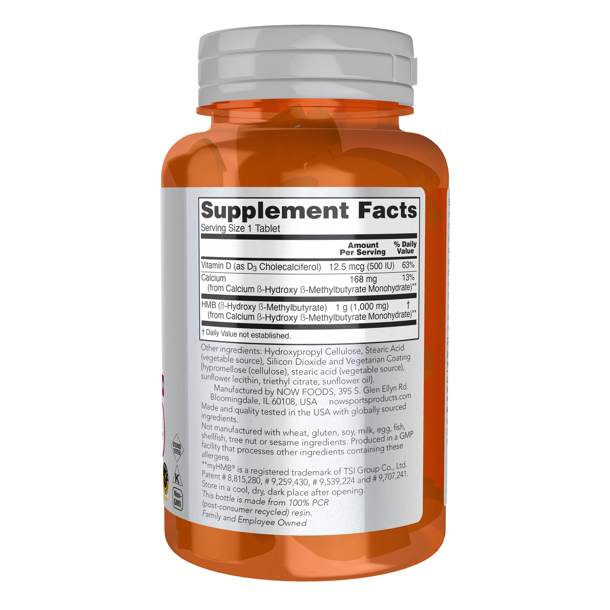 Now Foods HMB 1000 mg comprimés - vue de droite