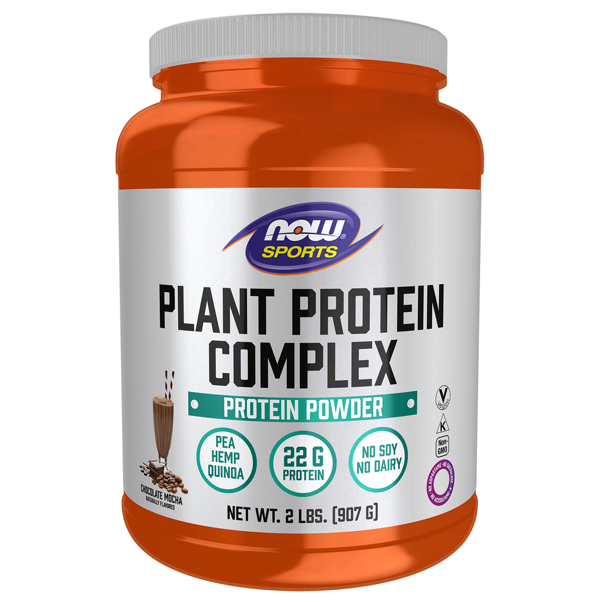 NOW Foods Plant Protein Complex chocolat-moka, pot de 907 g