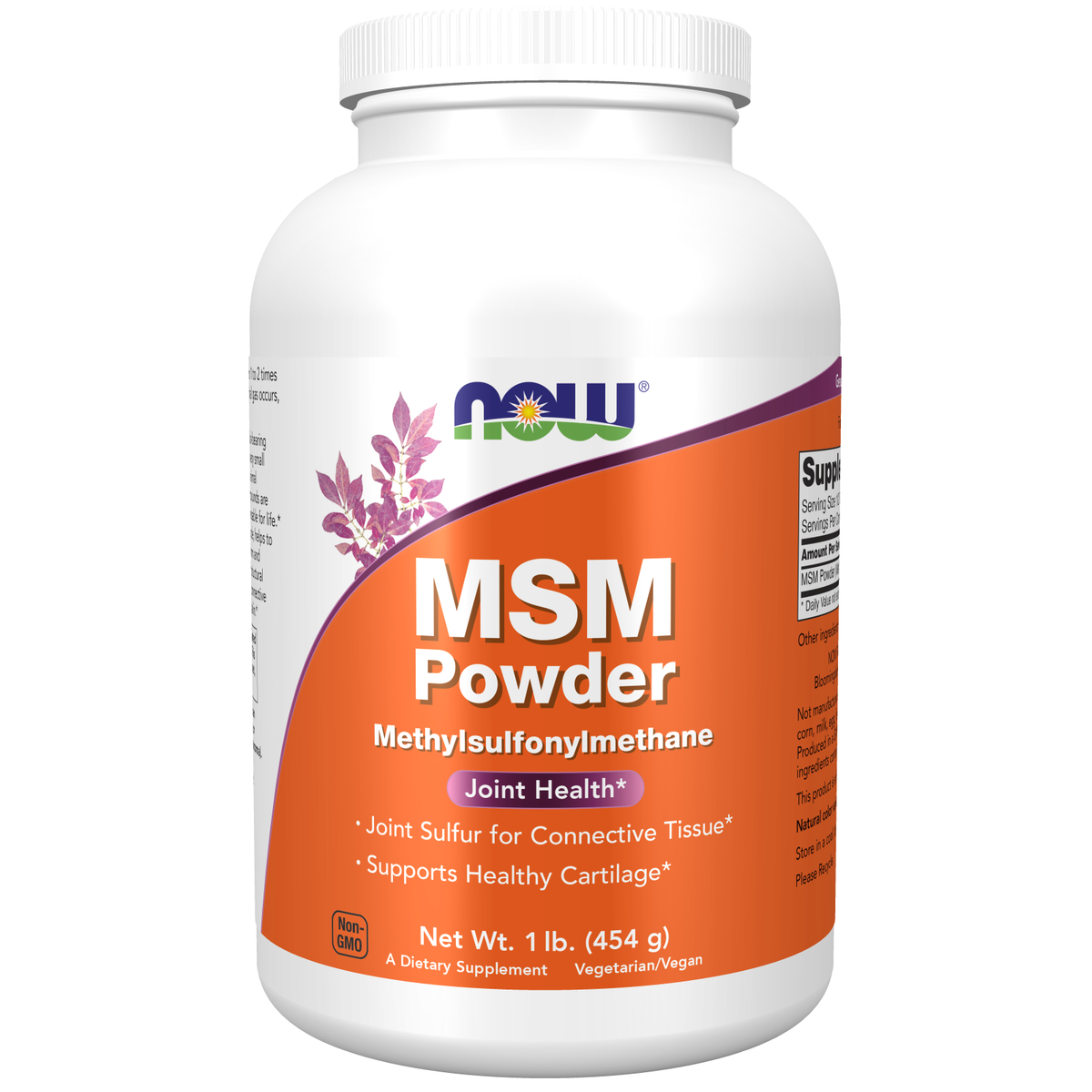 Now Foods MSM en poudre pure, pot de 454 g