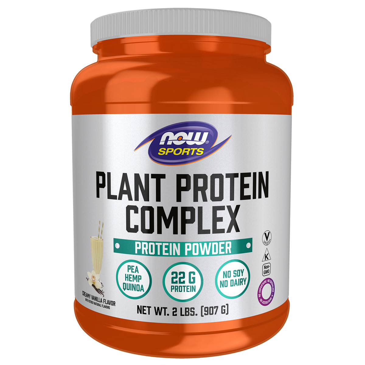 NOW Foods Plant Protein Complex vanille, pot de 907 g