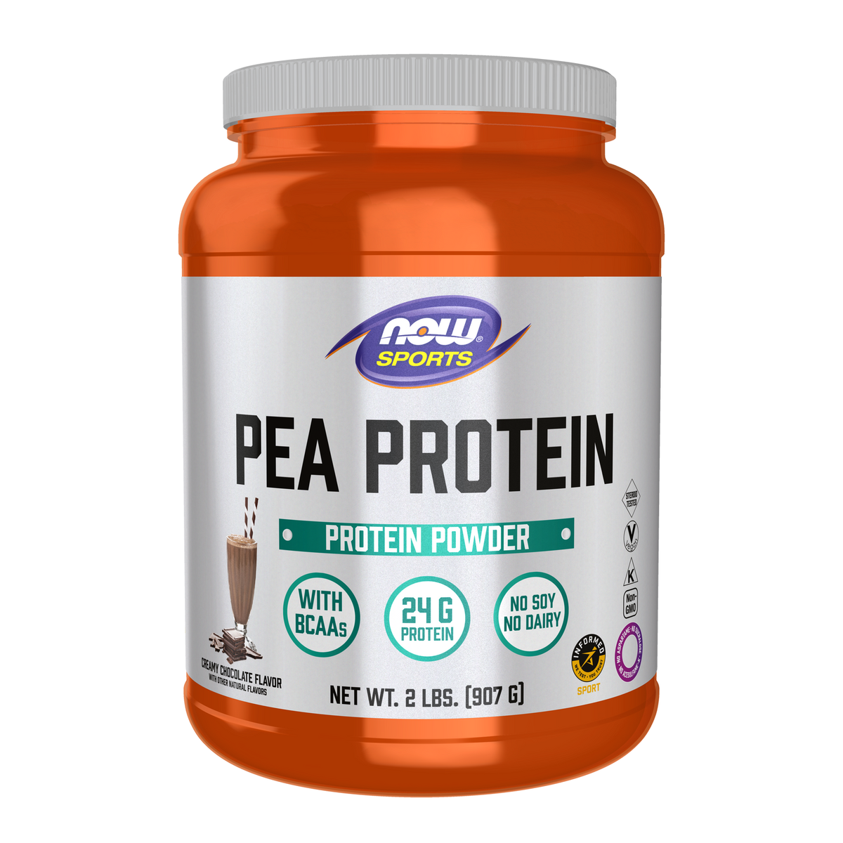 NOW Foods Protéine de pois chocolat, pot de 907 g