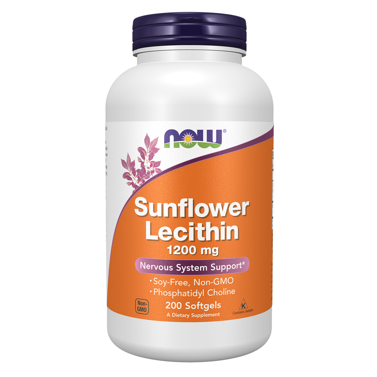 NOW Foods Lécithine de Tournesol 1200 mg — 200 capsules