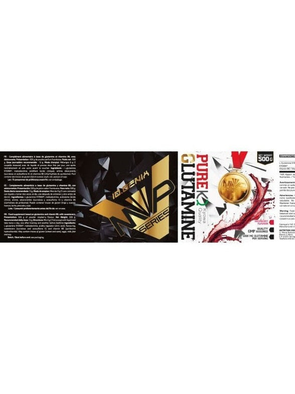 io genix glutamine 500g framboise etiquette
