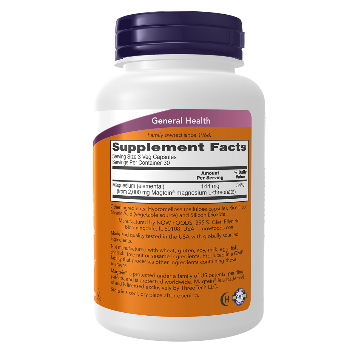 Now Foods Magtein liste des ingrédients