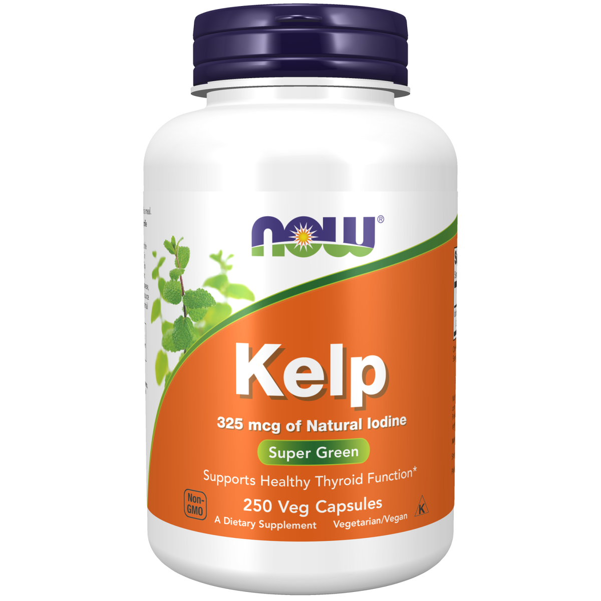Now Foods Kelp 325 µg iode d'algue, flacon de 250 gélules végétales