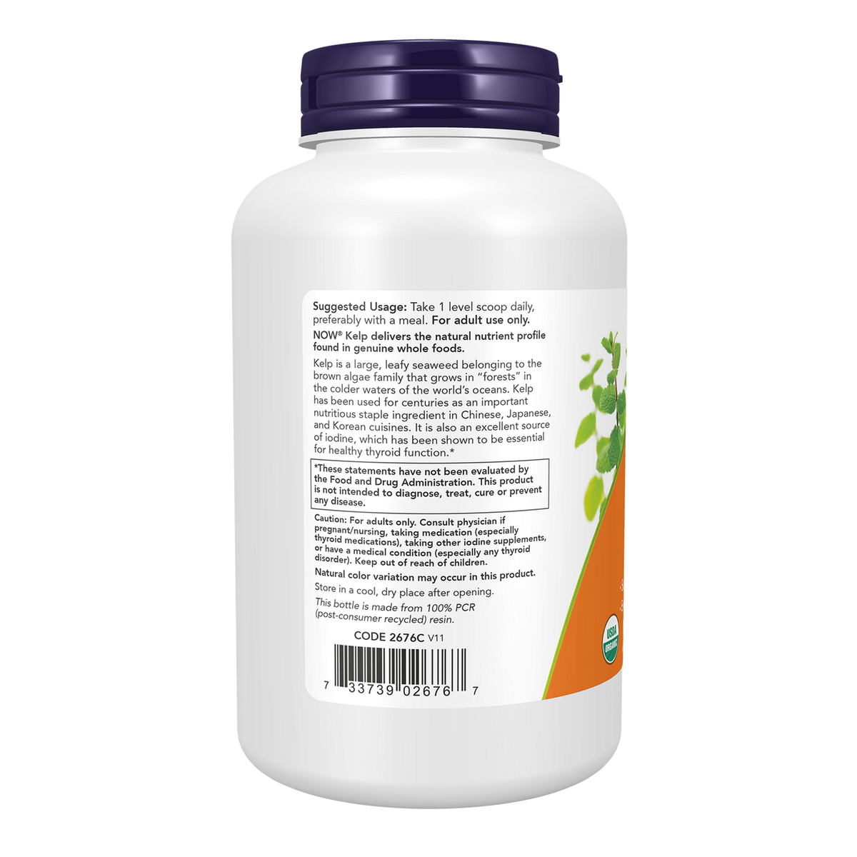 Now Foods Kelp en poudre 227 g - vue de gauche