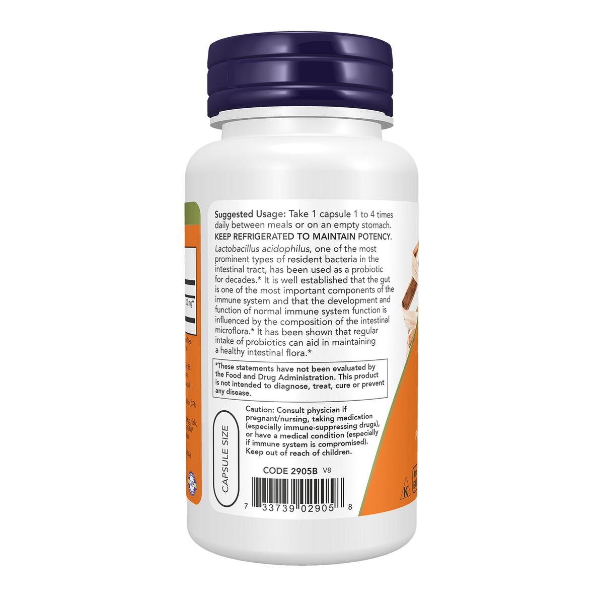 Now Foods Acidophilus Two Billion - vue de gauche