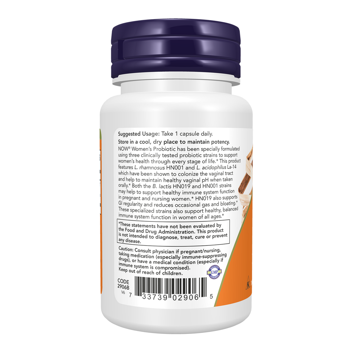 Now Foods Probiotique 20 milliards 3 souches - vue de gauche