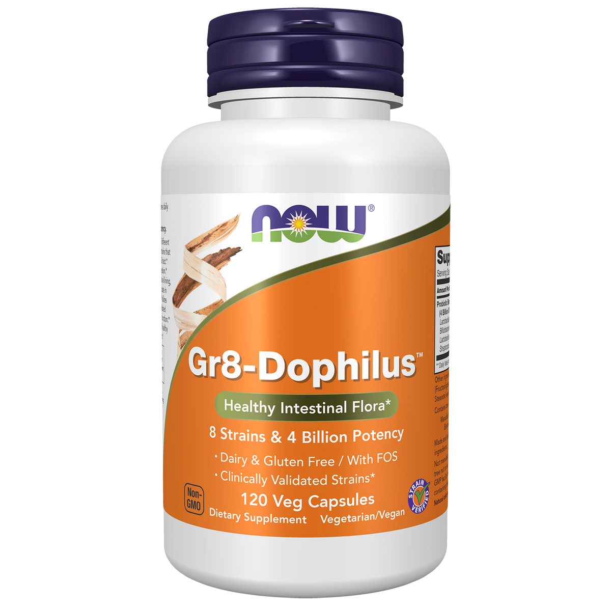 NOW Foods Gr8-Dophilus — 8 Souches, 4 Milliards UFC — 120 gélules
