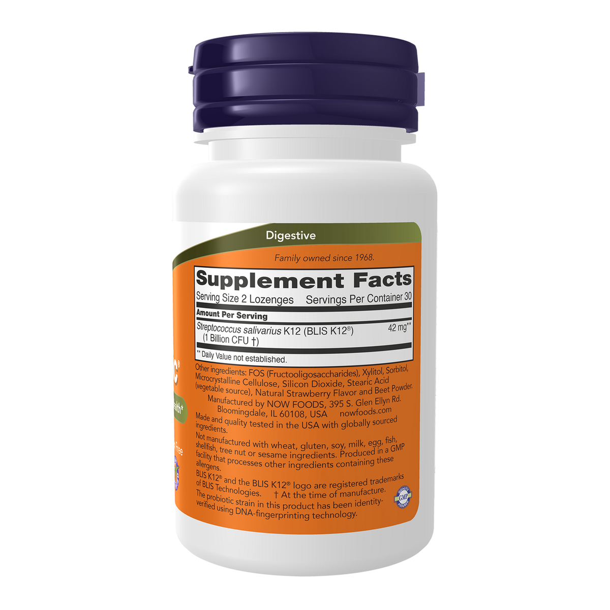 Now Foods OralBiotic BLIS K12 - vue de droite
