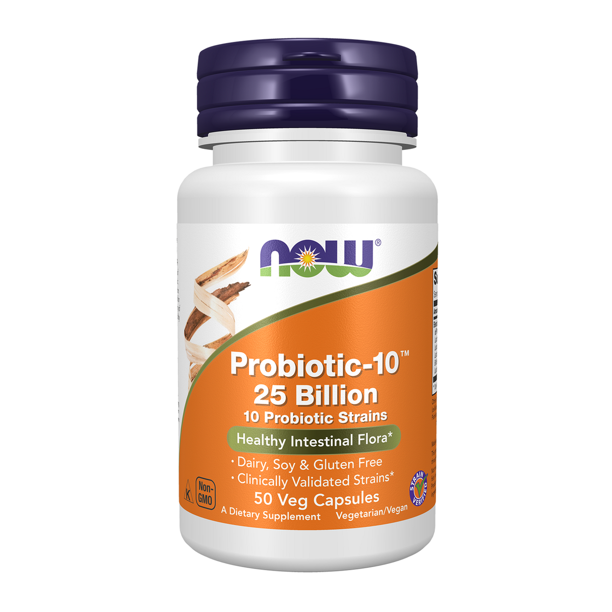 NOW Foods Probiotic-10 25 Milliards — 10 Souches — 50 gélules