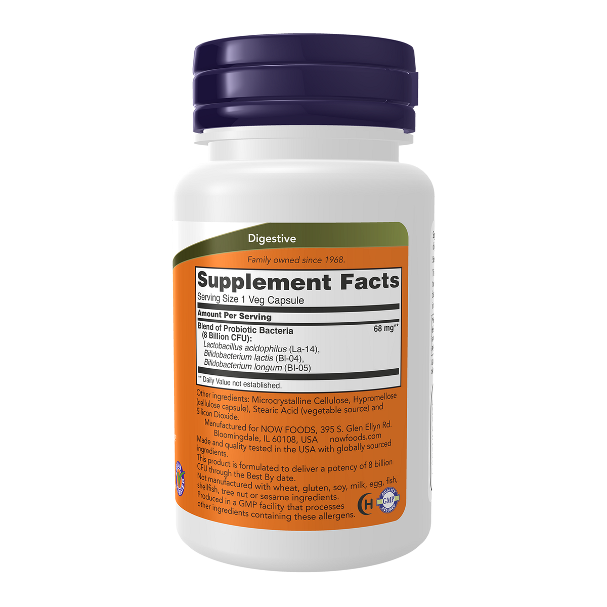 Now Foods 8 Billion Acidophilus Bifidus - vue de droite