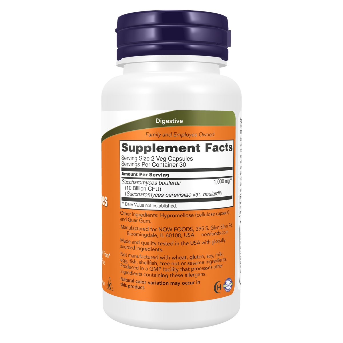 Now Foods Saccharomyces Boulardii 120 gélules - vue de droite