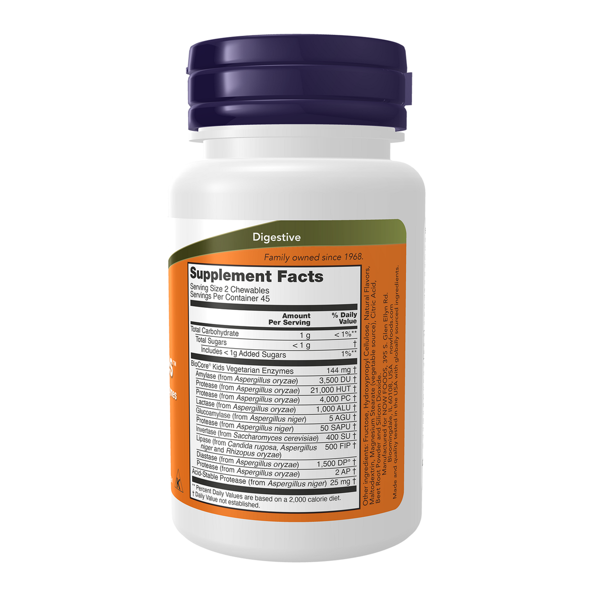 Now Foods Chewyzymes - vue de droite