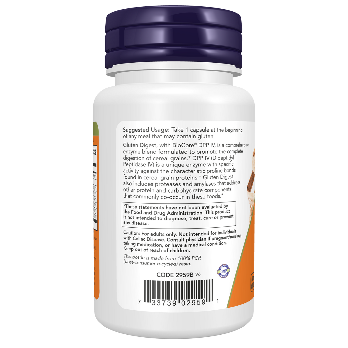 Now Foods Gluten Digest - vue de gauche