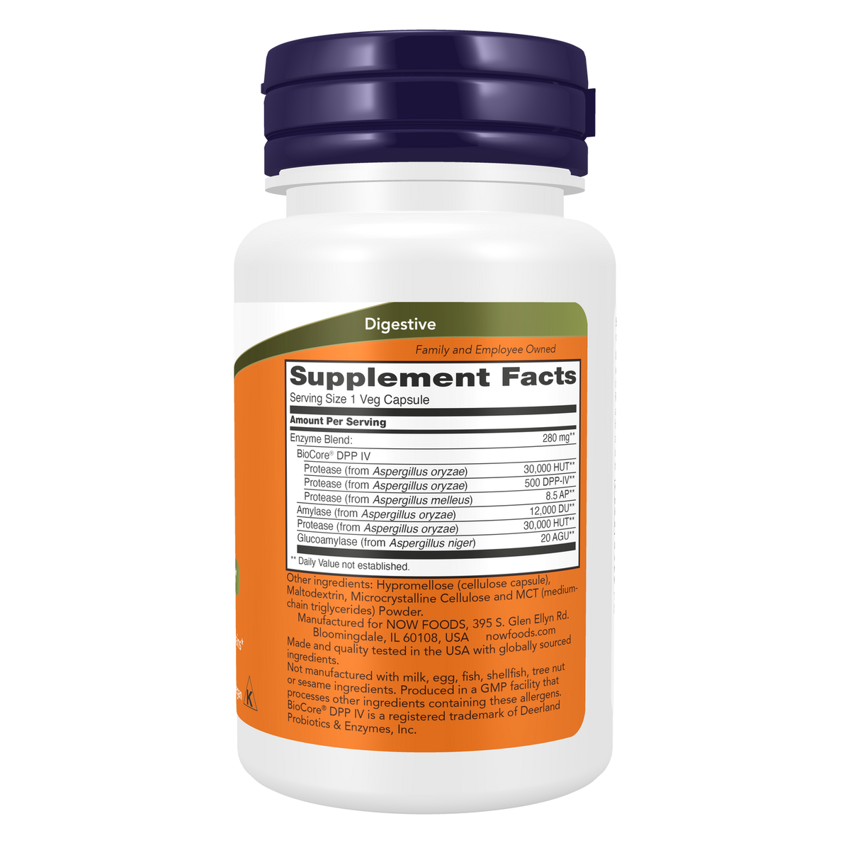 Now Foods Gluten Digest - vue de droite
