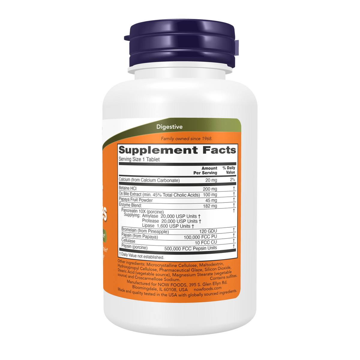 Now Foods Super Enzymes comprimés - vue de droite