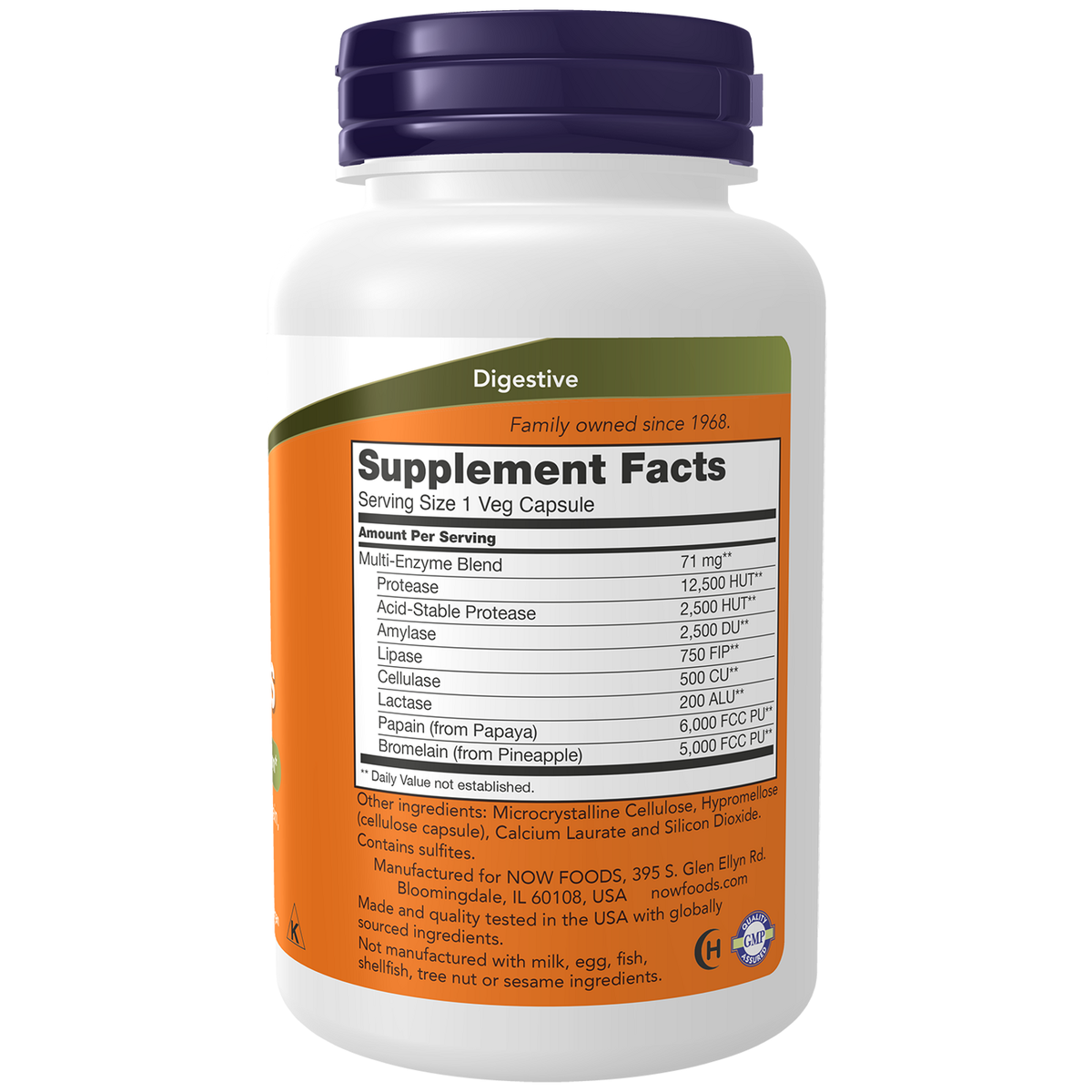 Now Foods Plant Enzymes - vue de droite