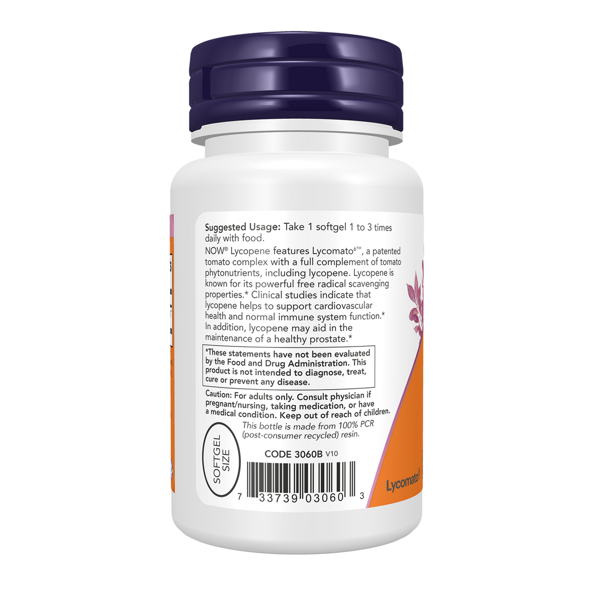 Now Foods Lycopène 10 mg - vue de gauche