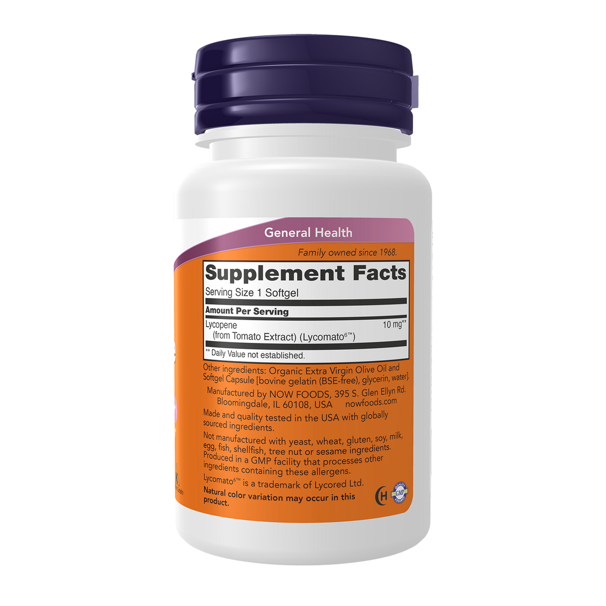 Now Foods Lycopène 10 mg - vue de droite